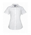 White Premier Ladies Supreme Short Sleeve Poplin Shirt Printsetters Custom Workwear Bristol