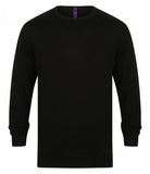Black  Henbury Lightweight Cotton Acrylic Crew Neck Sweater Printsetters Custom Workwear Bristol