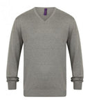 Grey Henbury Lightweight Cotton Acrylic V Neck Sweater Printsetters Custom Workwear Bristol