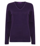 Purple Henbury Ladies Lightweight Cotton Acrylic V Neck Sweater Printsetters Custom Workwear Bristol