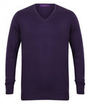 Purple Henbury Lightweight Cotton Acrylic V Neck Sweater Printsetters Custom Workwear Bristol