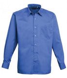 Blue Premier Long Sleeve Poplin Shirt Printsetters Custom Workwear Bristol