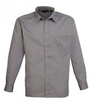 Grey Premier Long Sleeve Poplin Shirt Printsetters Custom Workwear Bristol