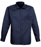 Navy Premier Long Sleeve Poplin Shirt Printsetters Custom Workwear Bristol