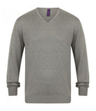 Grey Henbury Lightweight Cotton Acrylic V Neck Sweater Printsetters Custom Workwear Bristol