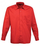 Red Premier Long Sleeve Poplin Shirt Printsetters Custom Workwear Bristol