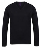 Black Henbury Lightweight Cotton Acrylic V Neck Sweater Printsetters Custom Workwear Bristol