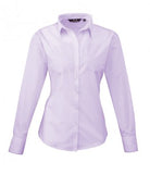 Lilac Premier Ladies Long Sleeve Poplin Blouse Printsetters Custom Workwear Bristol