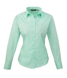 Green Premier Ladies Long Sleeve Poplin Blouse Printsetters Custom Workwear Bristol