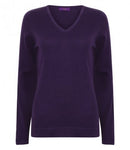 Purple Henbury Ladies Lightweight Cotton Acrylic V Neck Sweater Printsetters Custom Workwear Bristol